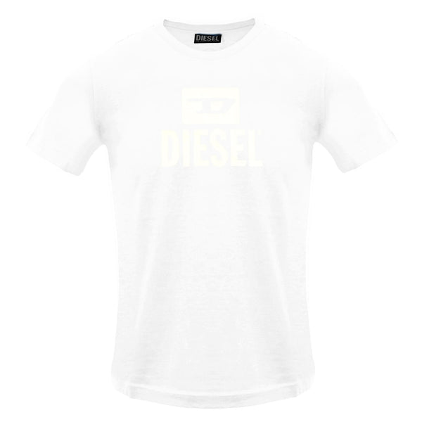 Diesel T Diego Tone On Tone Bright White T Shirt 100 White - Style Centre Wholesale