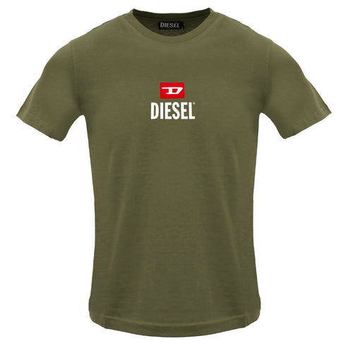 Diesel T Just Small New D Logo Deep Depths T Shirt 5Ix Green