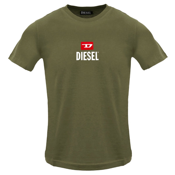 Diesel T Just Small New D Logo Deep Depths T Shirt 5Ix Green