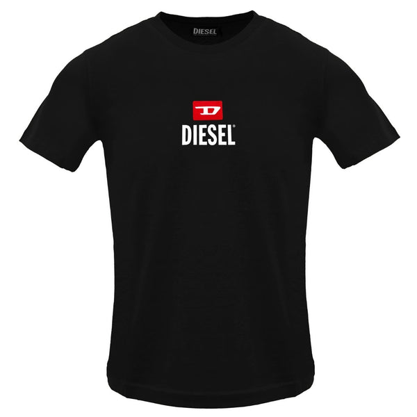 Diesel T Just Small New D Logo Caviar T Shirt 900 Black - Style Centre Wholesale