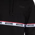 Moschino Branded Taped Chest Black Hoodie A1783 4409 0555 - Style Centre Wholesale