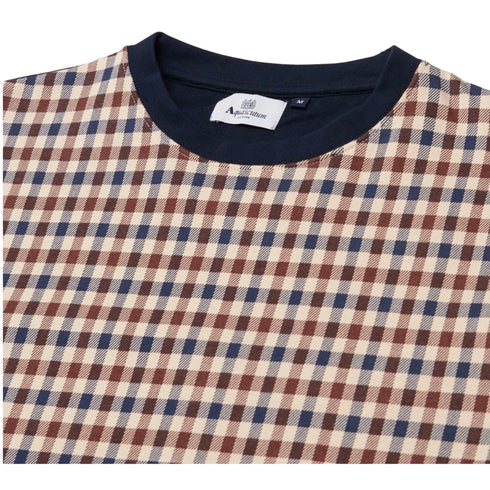 Aquascutum Active Club Check Crewneck Navy S