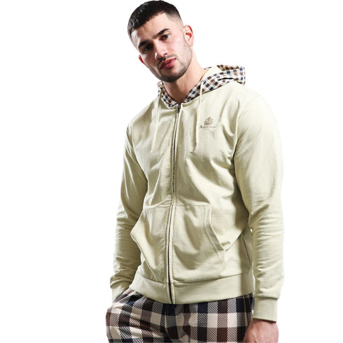 Aquascutum Active Small Logo Full Zip Old White L