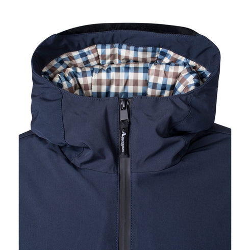 Aquascutum Active Hooded Jacket Navy Fw23 Jk008 11 Navy Blue Jacket Mens - Style Centre Wholesale