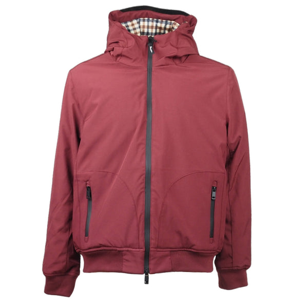Aquascutum ACTIVE HOODED JACKET CORDOVAN FW23 JK008 26 Burgundy Jacket Mens S