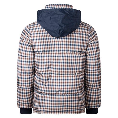 Aquascutum ACTIVE PUFFER JACKET CHECK FW23 JK010 28 Beige Check Jacket Mens S
