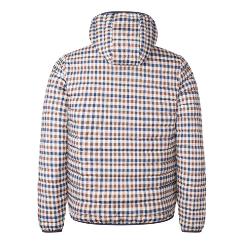 Aquascutum ACTIVE 100GR HOODED JACKET FW23 JK011 28 Beige Check Jacket Mens S