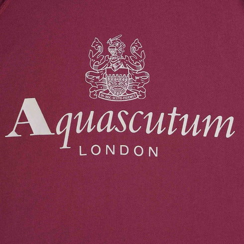 Aquascutum ACTIVE BIG LOGO HOODIE FW23 SW001 26 Burgundy Hoodie Mens S