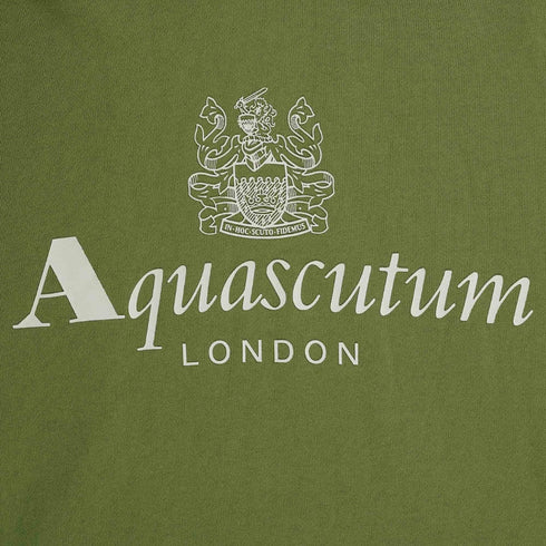 Aquascutum ACTIVE BIG LOGO HOODIE FW23 SW001 27 Green Hoodie Mens S