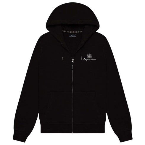 ACTIVE SMALL LOGO FULL ZIP HOODIE FLEECE black S
