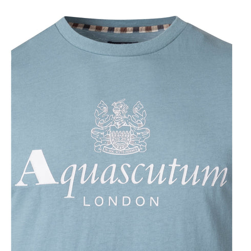 Aquascutum ACTIVE BIG LOGO T-SHIRT FW23 TS001 18 Blue T-Shirt Mens S