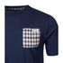 Aquascutum ACTIVE CHECK POCKET T-SHIRT FW23 TS004 11 Navy Blue T-Shirt Mens S