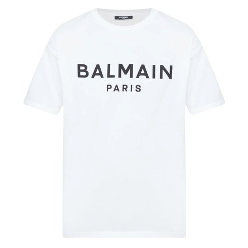 Balmain Paris Bold Brand Logo White T-Shirt AH1EF000BB29 GAB