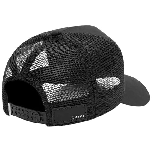 Amiri Reaper Branded Logo Black Trucker Hat One Size