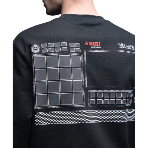 Amiri Drum Machine Black Crewneck Jumper S