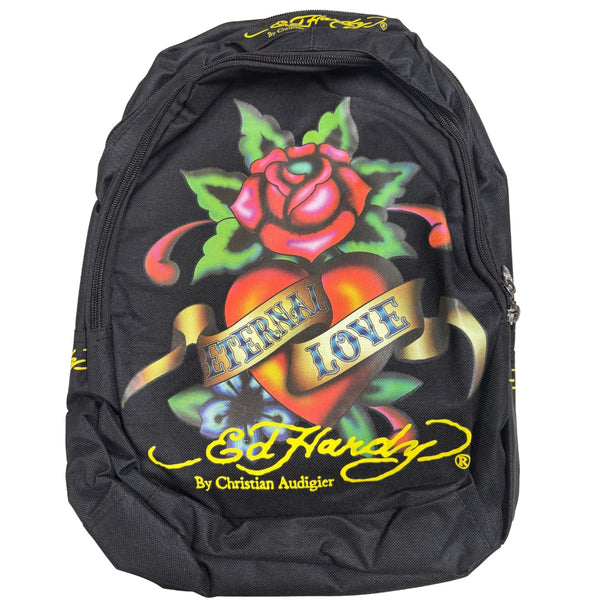 Ed Hardy Black Backpack Eternal Love B1MISETL