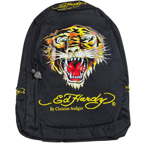 Ed Hardy Black Backpack B1MISTIG