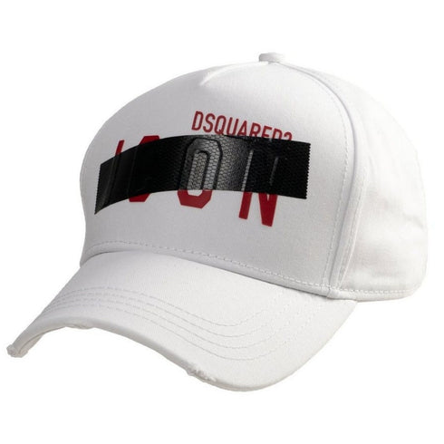 Dsquared2 Taped Icon Logo White Cap BCM0478 1062