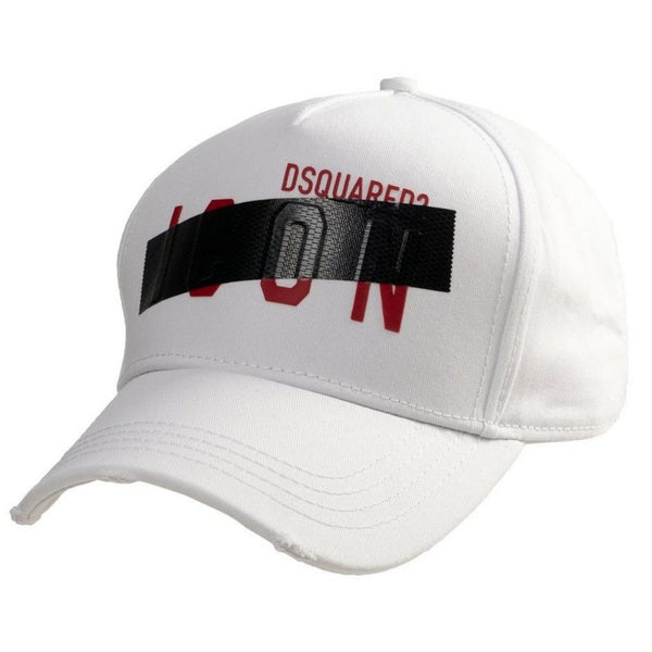 Dsquared2 Taped Icon Logo White Cap BCM0478 1062