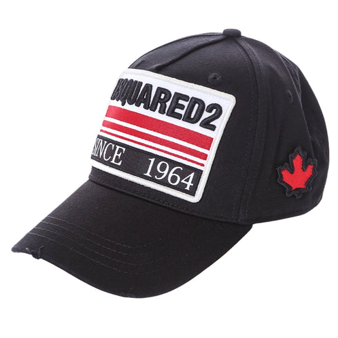 Dsquared2 Since 1964 Embroidered Logo Black Cap - Style Centre Wholesale
