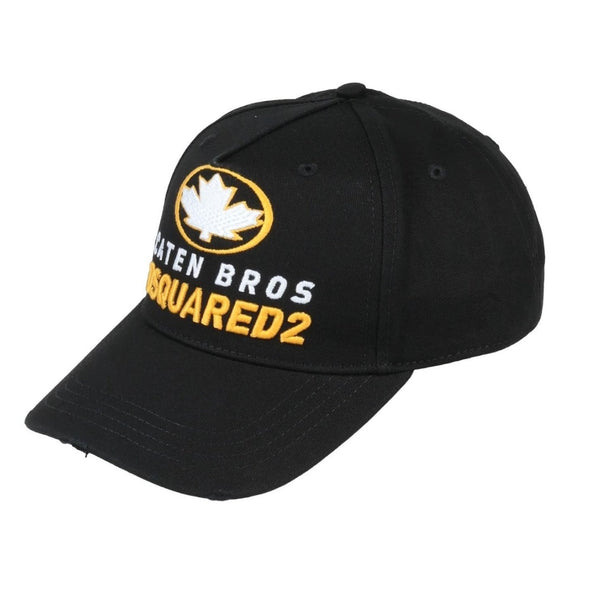 DSQUARED2 BCM0645 2124 Maple Leaf Baseball Cap 2124 BLACK Hat One Size