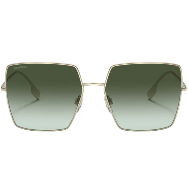 Burberry Daphne Green Square Lens Gold Sunglasses BE3133 11098E