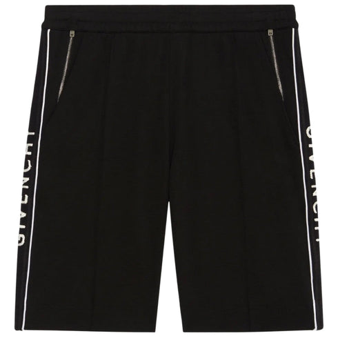 Givenchy Classic Fit Branded Side Logo Black Shorts L