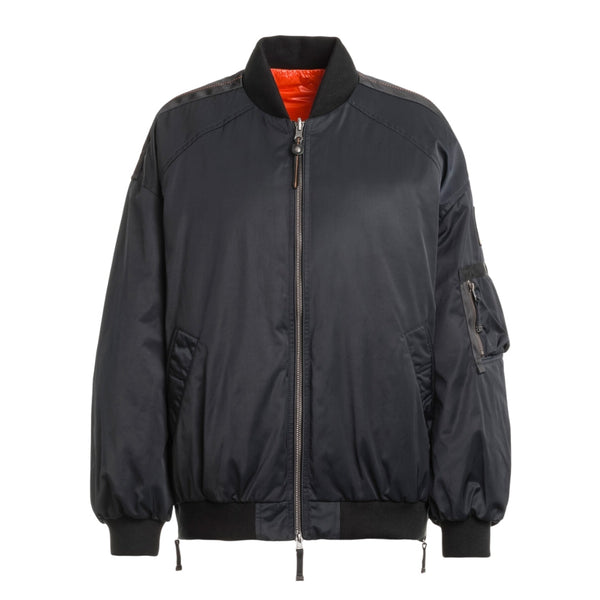 Parajumpers BOMB PWJKIN32 Reversible Jacket R028 PENCIL - CARROT Black - Reverse Side Orange Oversize Down Bomber Jacket Womens S