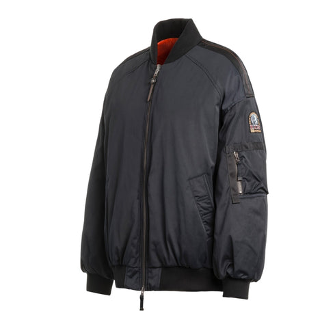 Parajumpers BOMB PWJKIN32 Reversible Jacket R028 PENCIL - CARROT Black - Reverse Side Orange Oversize Down Bomber Jacket Womens S