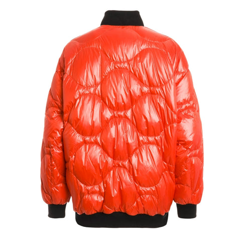 Parajumpers BOMB PWJKIN32 Reversible Jacket R028 PENCIL - CARROT Black - Reverse Side Orange Oversize Down Bomber Jacket Womens S