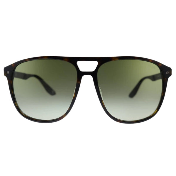 BMW Dark Havana Brown Frame Gradient Green Lens Sunglasses BW0001P