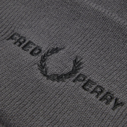 Fred Perry Graphic Logo Gunmetal Grey Beanie C4114 G85