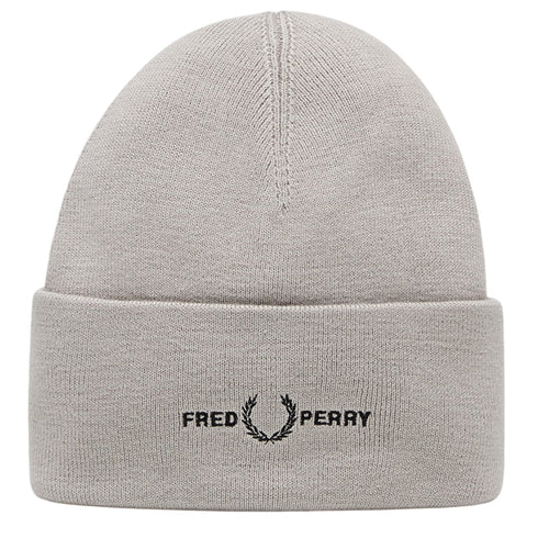 Fred Perry Graphic Logo Concrete Grey Beanie C4114 Q54