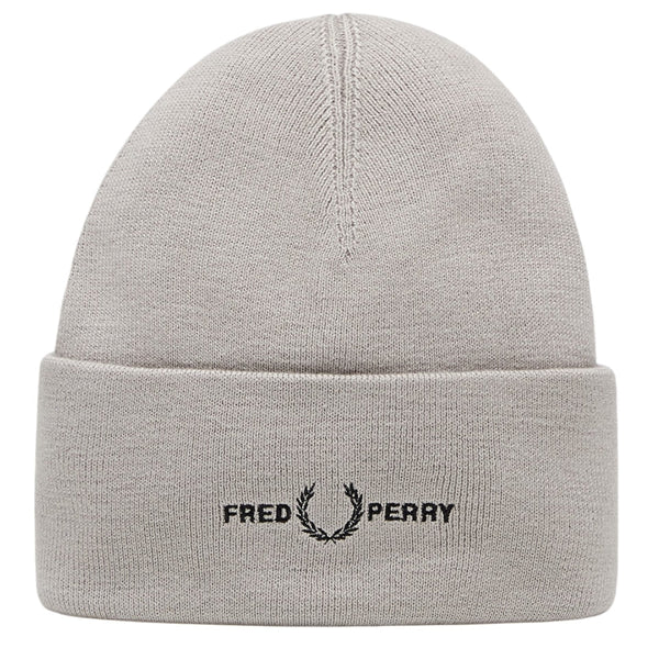 Fred Perry Graphic Logo Concrete Grey Beanie C4114 Q54
