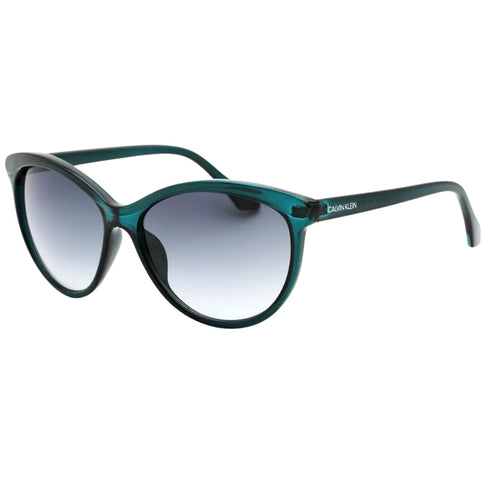 Calvin Klein Crystal Teal Framed Grey Gradient Lensed Sunglasses CK19534S 430