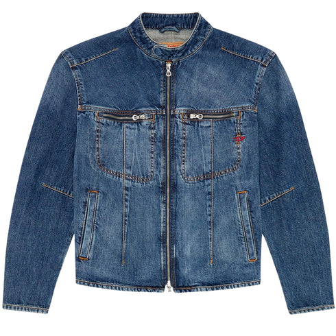 Diesel Back Logo Blue Over Denim Jacket M