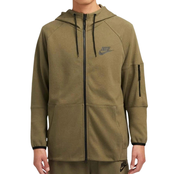 Nike Dd5284 222 Khaki Green Hooded Zip Top Mens XS
