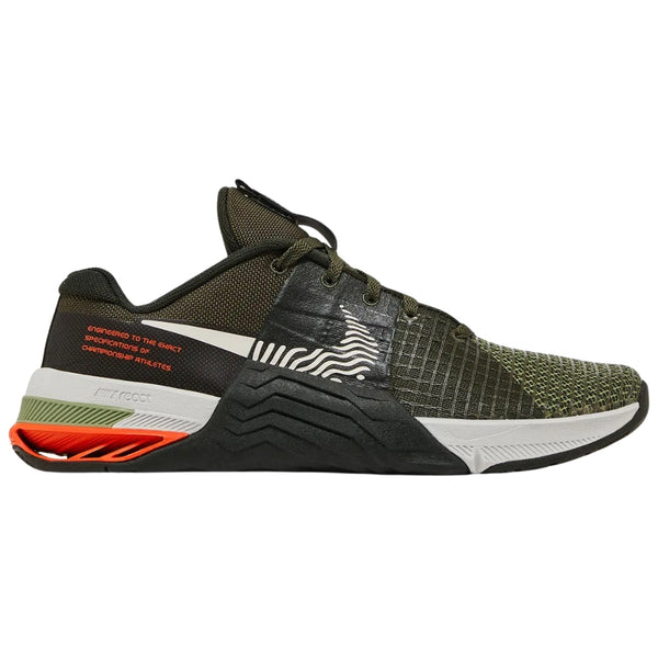 NIKE DO9328 301 Nike Metcon 8 KHAKI/WHITE/BLACK/ORANGE TRAINER MENS UK 9