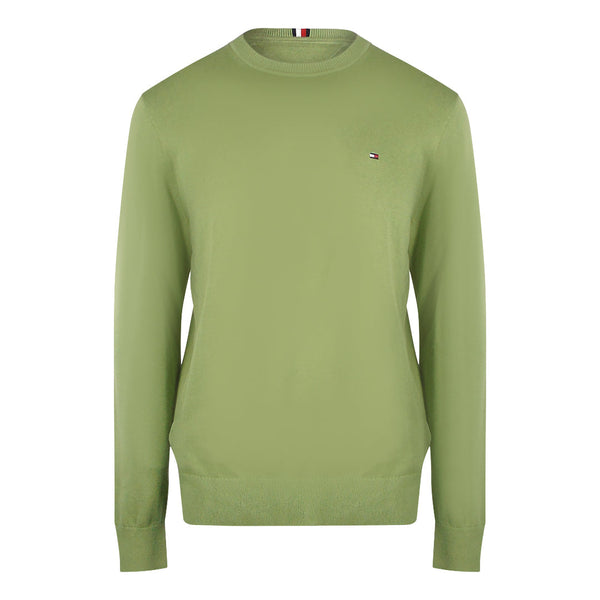 Tommy Hilfiger 4500576811 Faded Olive Crewneck Sweater Mens