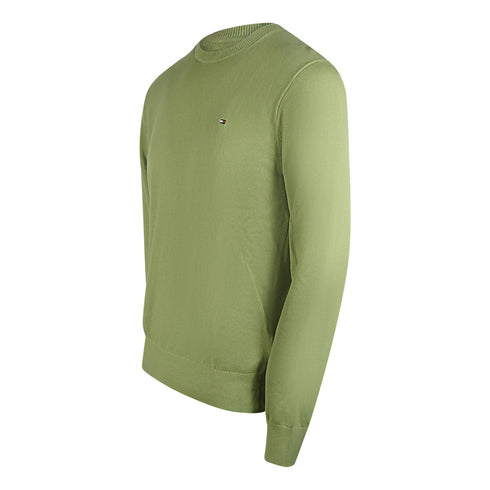 Tommy Hilfiger 4500576811 Faded Olive Crewneck Sweater Mens