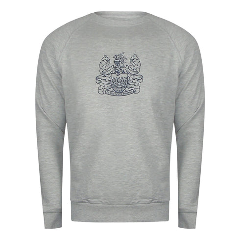 Aquascutium Iconic Crest Crewnecket St001 11 Grey Creckneck And Track Pants Set Male