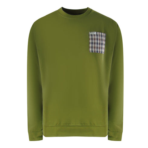 Aquascutum Active Iconic Pocket Crewneck Army Green Aa_B005_Sw008_06 Mens