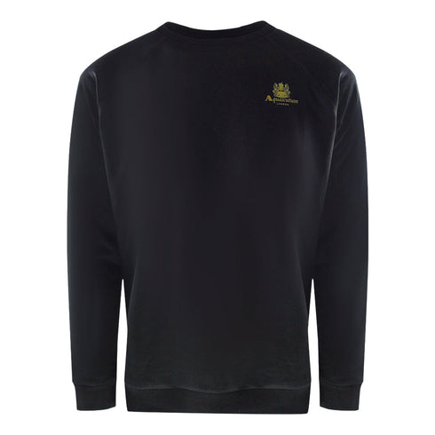 Aquascutum Small Iconic Crest Black Crewneck Track Set - Style Centre Wholesale