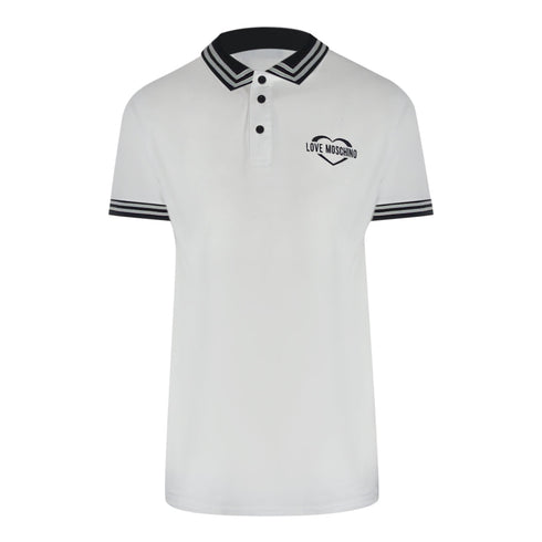 Love Moschino Jh7417Pp0Nl51100 White Polo Shirt Mens