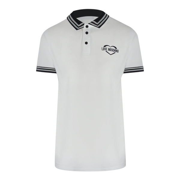 Love Moschino Jh7417Pp0Nl51100 White Polo Shirt Mens