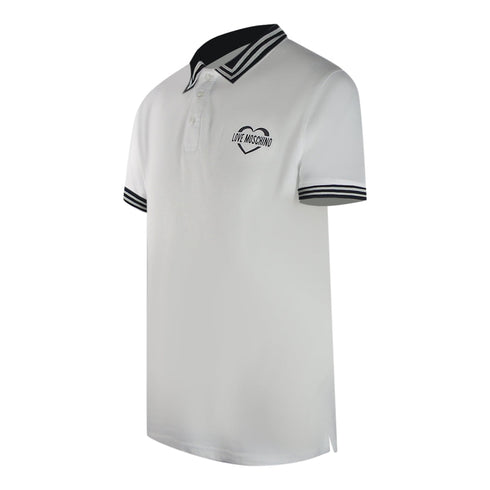 Love Moschino Jh7417Pp0Nl51100 White Polo Shirt Mens