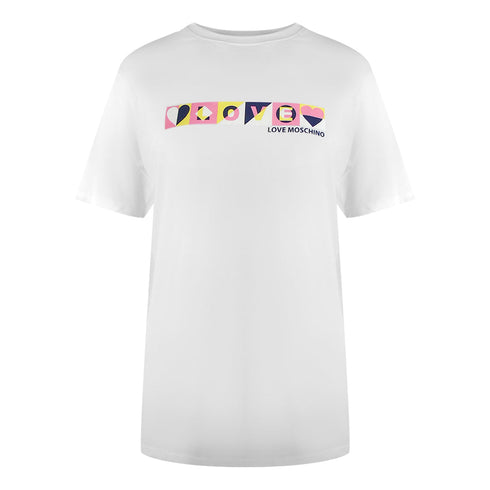 Love Moschino Jg7442Pp0Nl50100 White T-Shirt Womens - Style Centre Wholesale