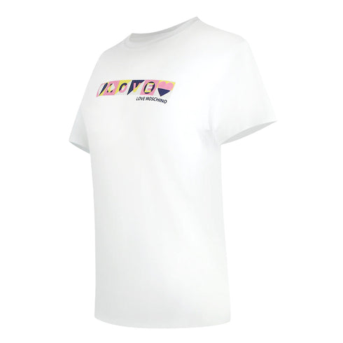 Love Moschino Jg7442Pp0Nl50100 White T-Shirt Womens - Style Centre Wholesale