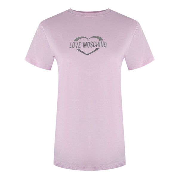 Love Moschino Shiny Heart Logo Pink T-Shirt - Nova Clothing