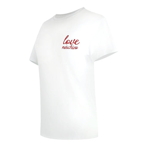Love Moschino Jg7459Pp0Nl50100 White T-Shirt Womens - Style Centre Wholesale